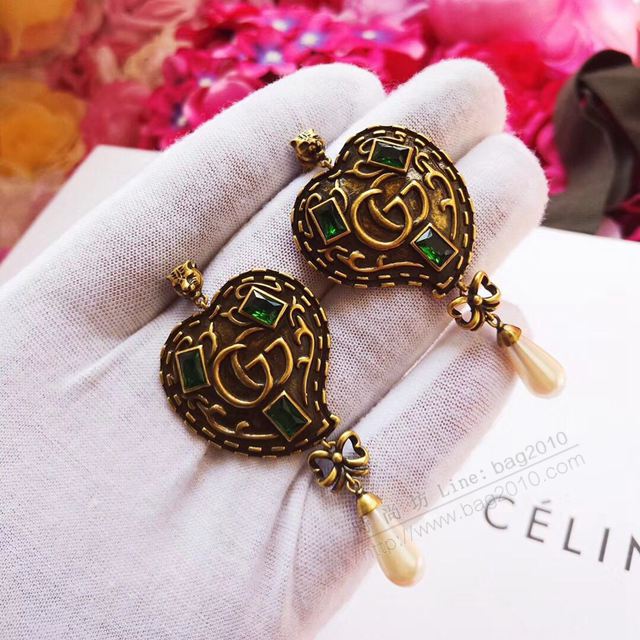 GUCCi飾品 古馳經典大號耳環 Gucci心形復古耳環  zgbq1141